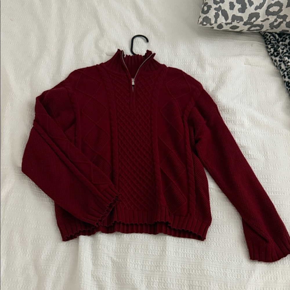 Edikted Red Cowl Neck Sweater